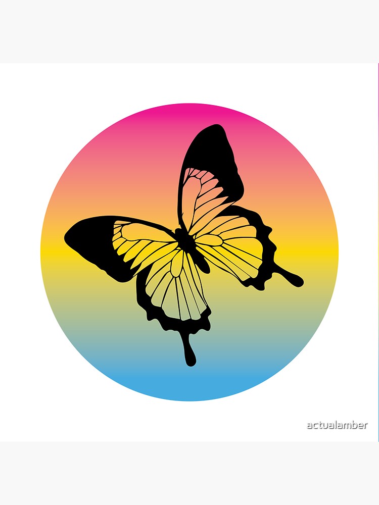 Pan Sexual Butterfly Sticker For Sale By Actualamber Redbubble 