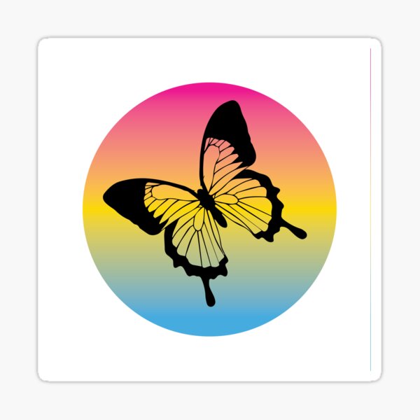 Pan Sexual Butterfly Sticker For Sale By Actualamber Redbubble 