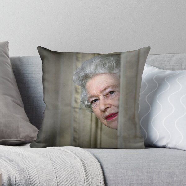 QUEEN ELIZABETH II PEEK A BOO Throw Pillow
