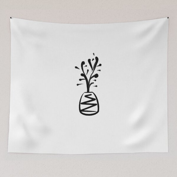 Item preview, Minimalist Ink Line Art Potted Plant designed and sold by SubtleSplit.