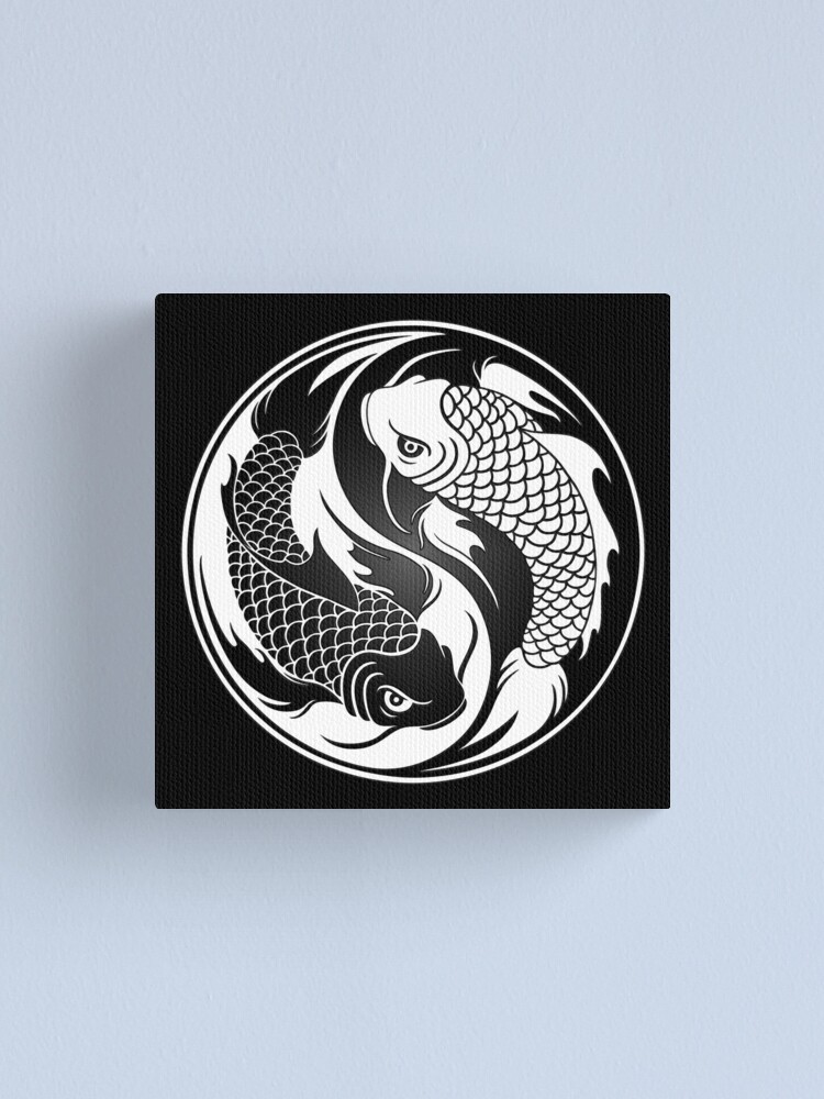 Black and White Yin Yang Koi Fish