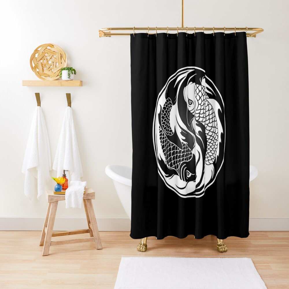 Yin Yang Koi Fish Shower Curtain