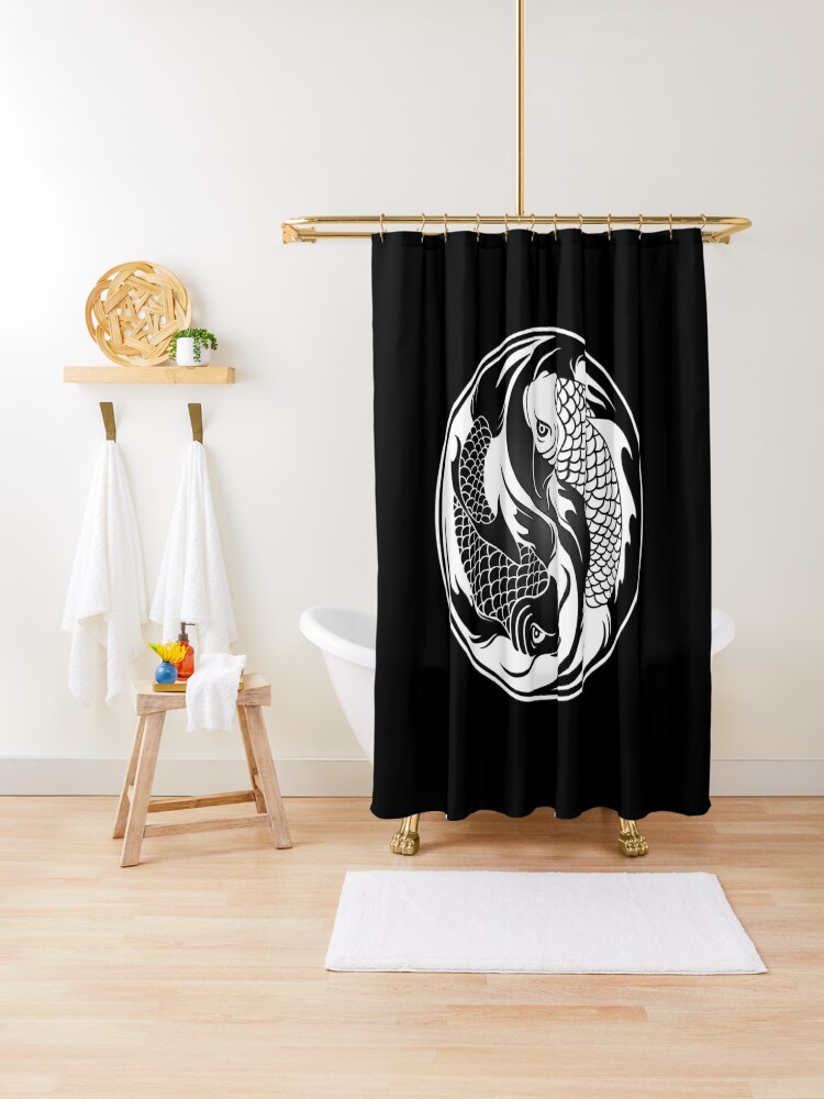 Black and White Yin Yang Koi Fish | Shower Curtain