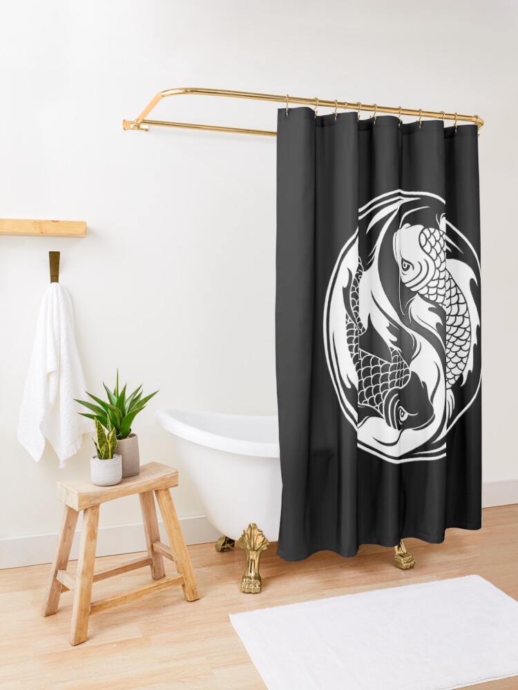 Black and White Yin Yang Koi Fish Shower Curtain for Sale by jeff