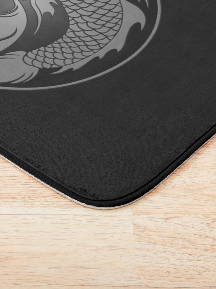 Alternate view of Gray and Black Yin Yang Koi Fish Bath Mat