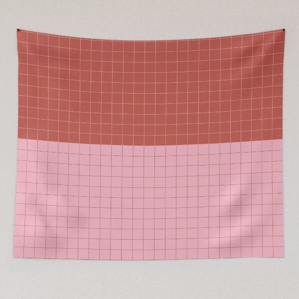 Item preview, simple mix red pink lines lines boho grid designed and sold by Maria Caballer.