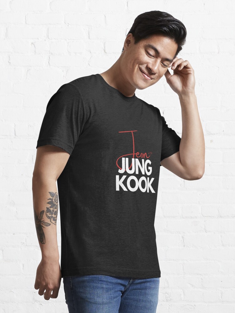 BTS Jeon Jungkook Bias Design White Red Essential T Shirt