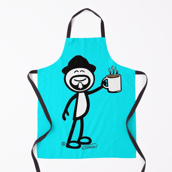 Item preview, GG Coffee Guy Stick Figure Turquoise Background designed and sold by GDGCreations.