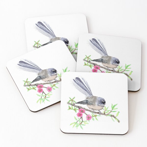 Item preview, New Zealand Fantail on Manuka designed and sold by AuntieBetty.