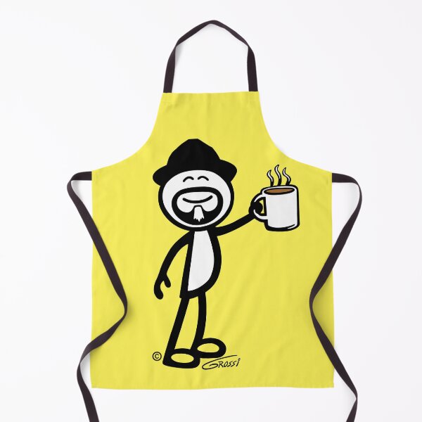 Item preview, GG Coffee Guy Stick Figure Yellow Background designed and sold by GDGCreations.