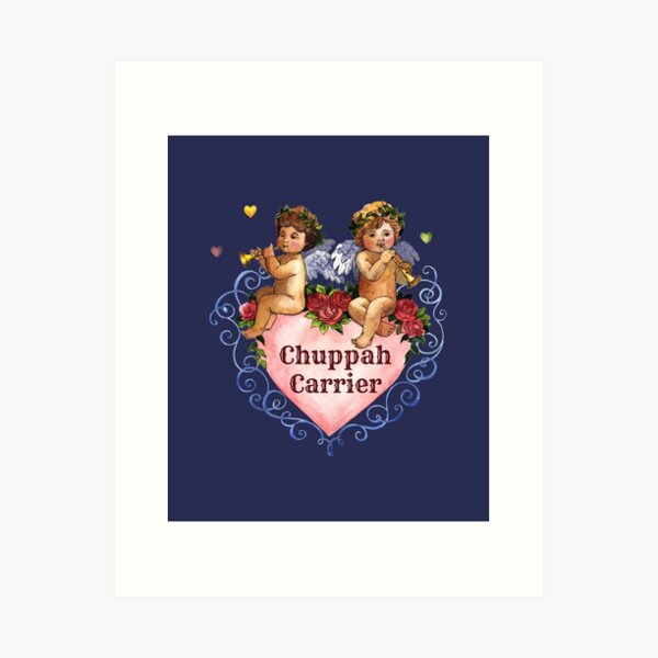 Item preview, Wedding party gift chuppah carrier angels cherubs heart blue designed and sold by GrammarDance.