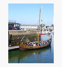 Viking Ship, Cherbourg Harbour, with a Party on Board Fotodruck