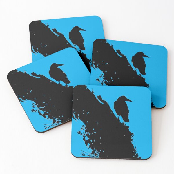 Item preview, Crow in Tree Silhouette - Black and Blue designed and sold by QuarterMoon.