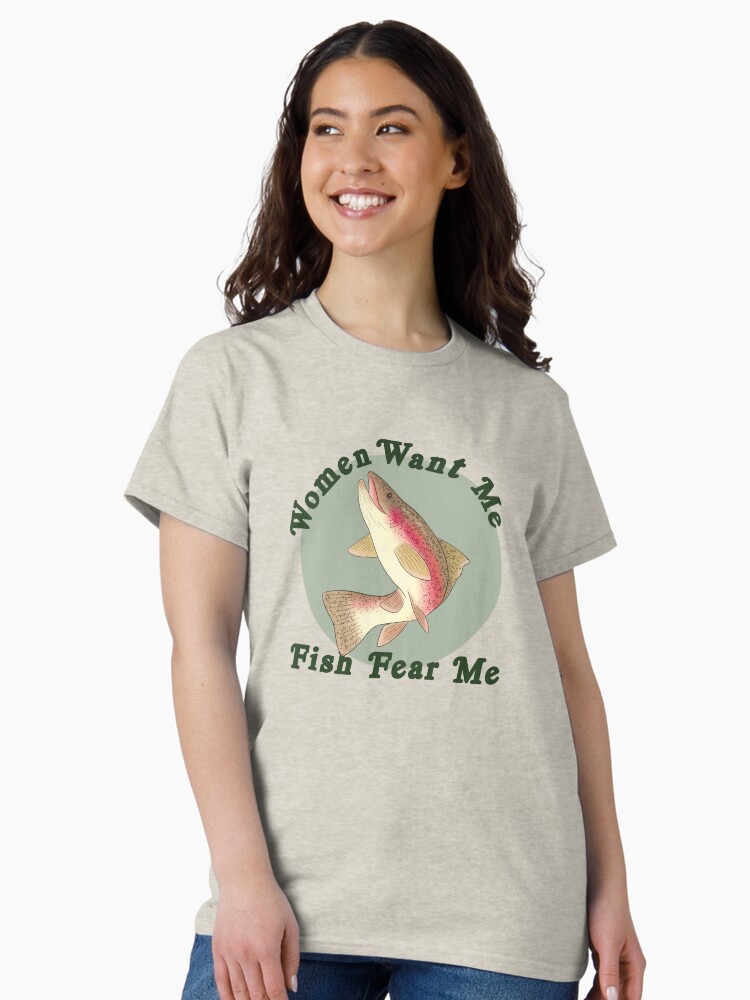 Thumbnail 1 of 7, Classic T-Shirt, Women Want Me, Fish Fear Me designed and sold by InkAndSwords.