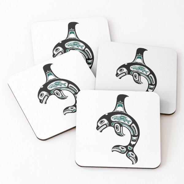 Item preview, Teal Blue and Black Haida Spirit Killer Whale designed and sold by JeffBartels.