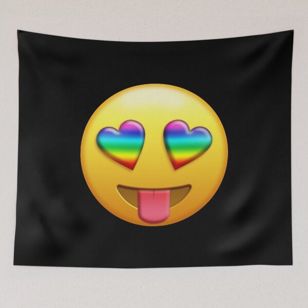 Item preview, Smiling Face with Rainbow Heart-Eyes Tongue Out Gay Emoji | Pop Art designed and sold by williamcuccio.