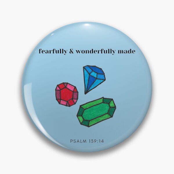 Item preview, Fearfully and Wonderfully Made Gems Bible Verse designed and sold by faithprints.