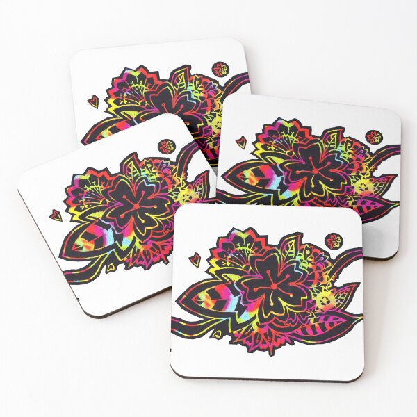 Item preview, Rainbow Sakura - White (Zentangle/ Mandala/ Doodle) designed and sold by CreativityRoams.