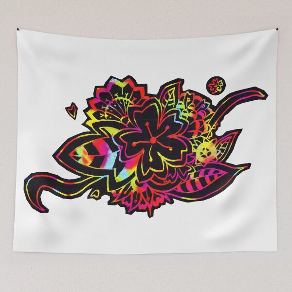 Item preview, Rainbow Sakura - White (Zentangle/ Mandala/ Doodle) designed and sold by CreativityRoams.