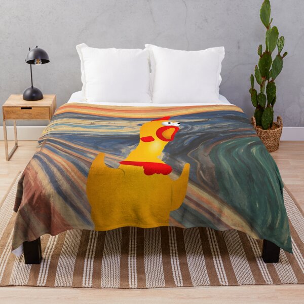 Rubber Chicken Scream Throw Blanket