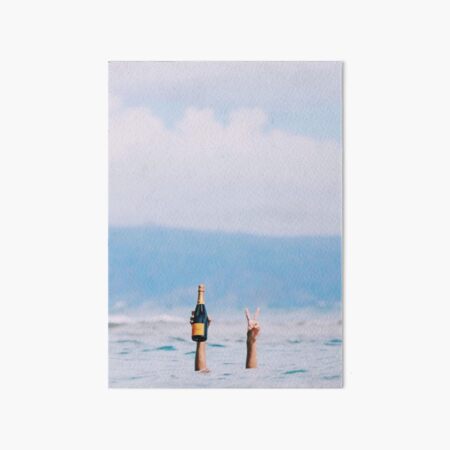 Champagne in the Ocean Art Board Print