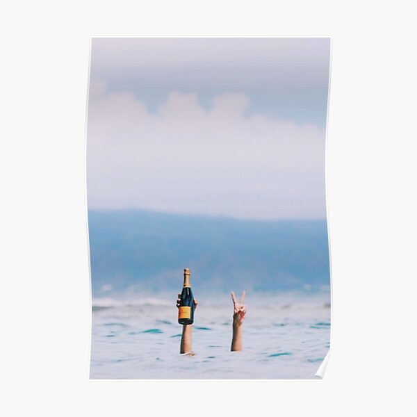 Champagne in the Ocean Poster