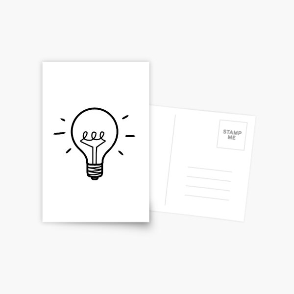Lightbulb Line Art Postcard