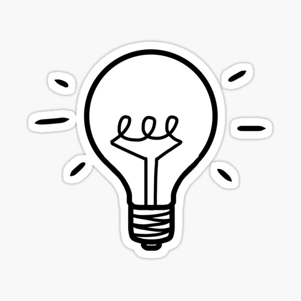 Lightbulb Line Art Sticker