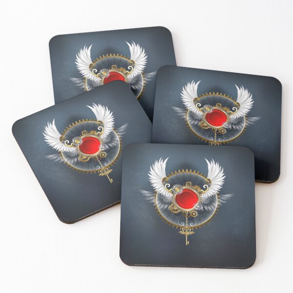 Item preview, Red Banner with White Wings ( Steampunk wings ) designed and sold by Blackmoon9.