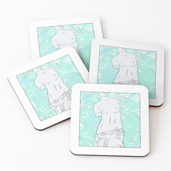 Item preview, Venus de Milo Aqua Marble Square designed and sold by gabrielamccain.