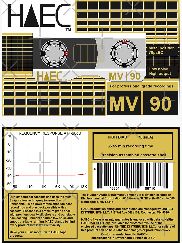"Hudson Audio Equipment Co. MV90 metal evaporated type 4 cassette