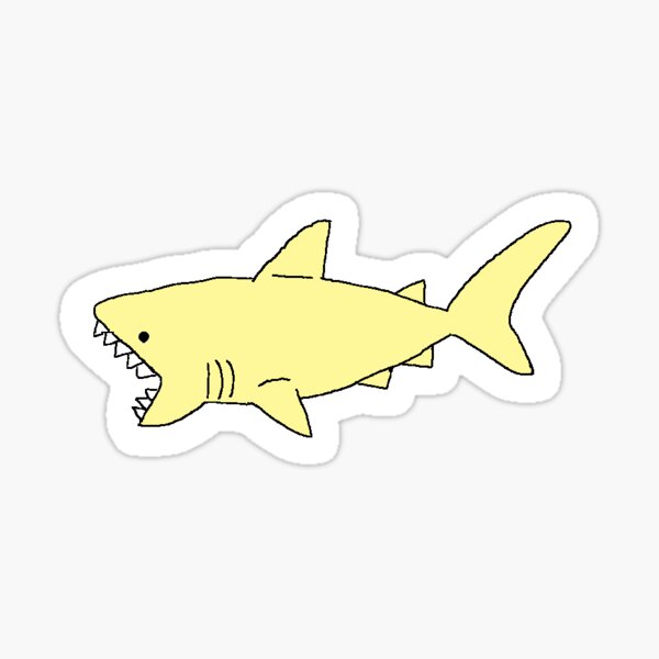 Yellow Shark Stickers Redbubble - roblox shark attack shark bite alpha youtube