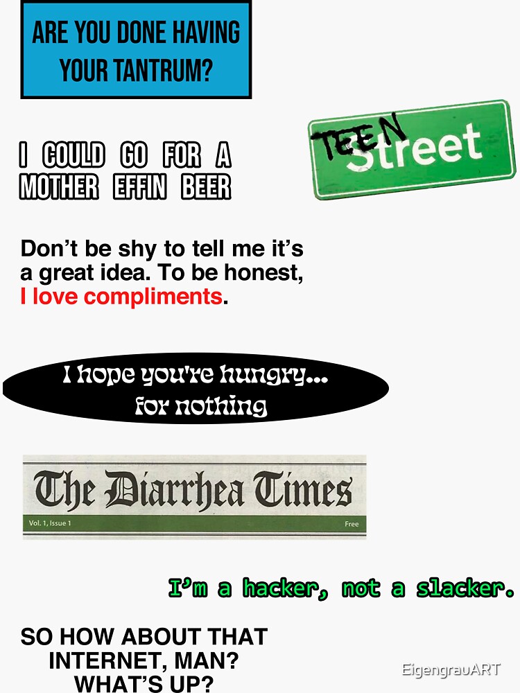 "Nathan for You QUOTE STICKER PACK" Sticker by EigengrauART Redbubble