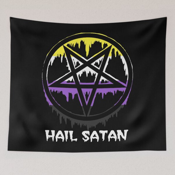 Aperçu de l'œuvre  Je vous salue Satan non binaire créée et vendue par DevilessDesigns.