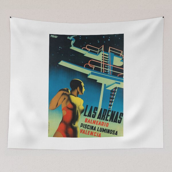 Item preview, 1932 SPAIN Illuminated Swimming Pool Advertising Poster designed and sold by retrographics.