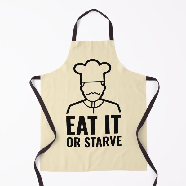Item preview, Home Chef Quote Eat it or Starve Mustache Cook Black designed and sold by javes93.