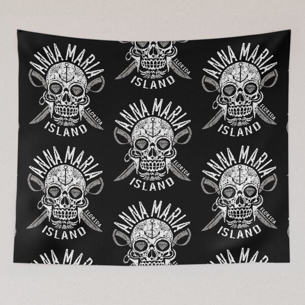 Item preview, Anna Maria Island Florida, Halloween Sugar Skull Crossbones, Anna Maria Island Beach, Sailing Pirate Captain Anchor designed and sold by ArtByBollwitt.