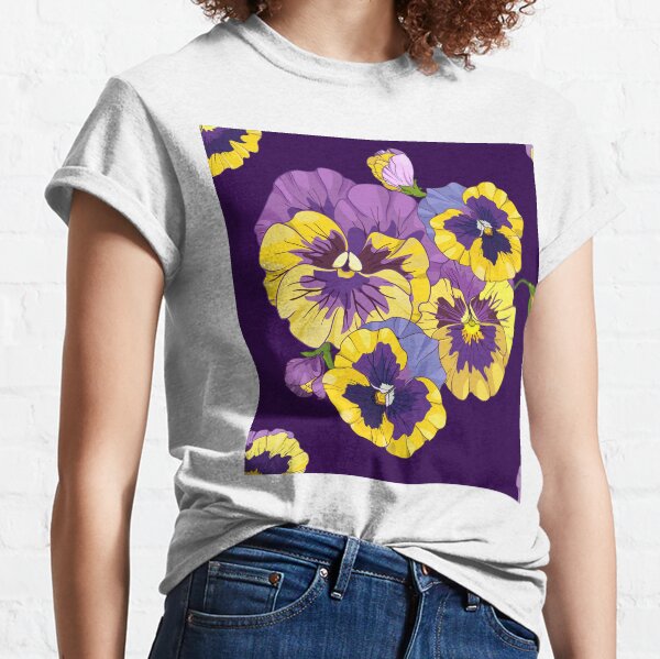 Item preview,  bright pattern of flowers of  pansies designed and sold by babanovaesha.