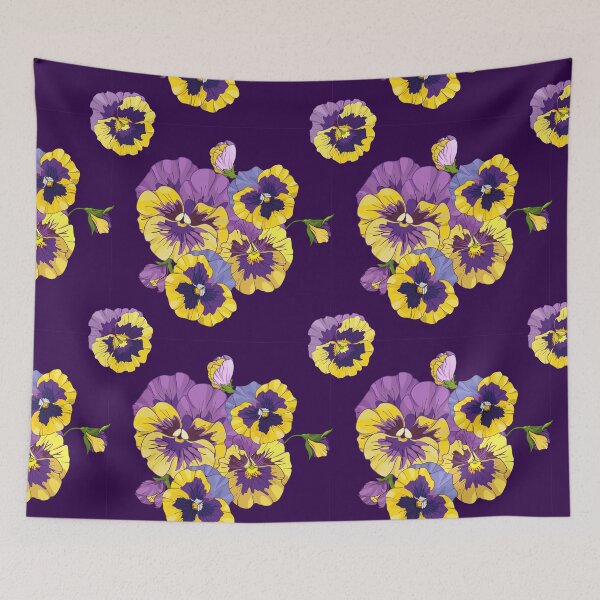 Item preview,  bright pattern of flowers of  pansies designed and sold by babanovaesha.