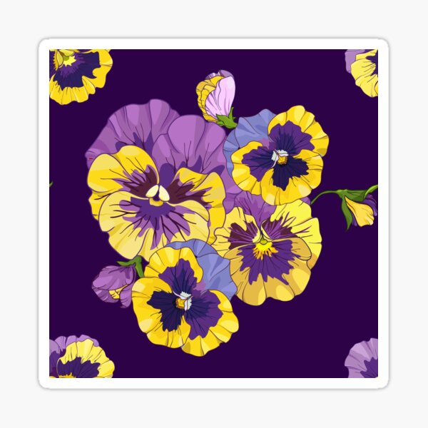Item preview,  bright pattern of flowers of  pansies designed and sold by babanovaesha.