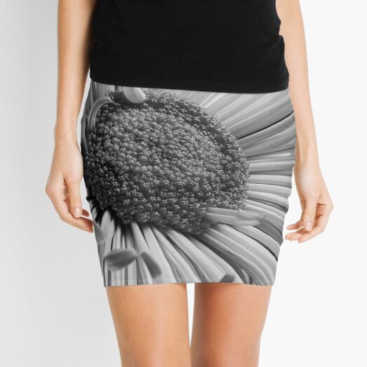 Black and White Flower Mini Skirt