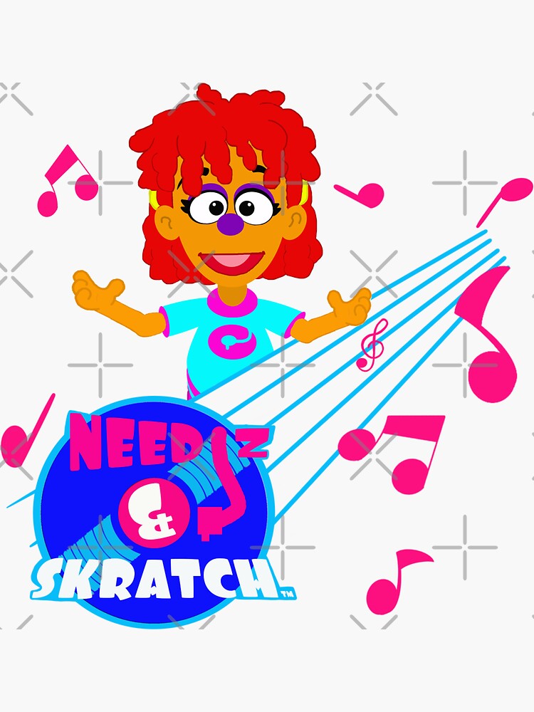 Thumbnail 3 of 3, Sticker, Needlz and Skratch fun music notes for kids designed and sold by NeedlznSkratch.