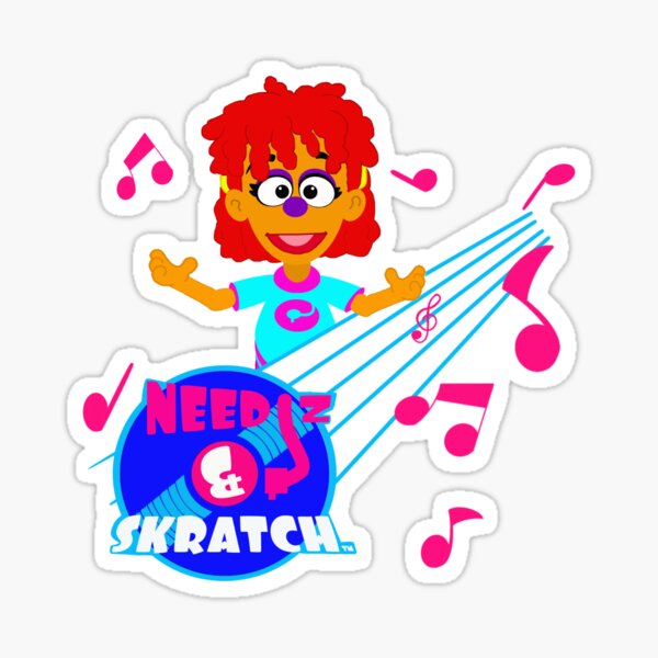 Needlz and Skratch fun music notes for kids Sticker
