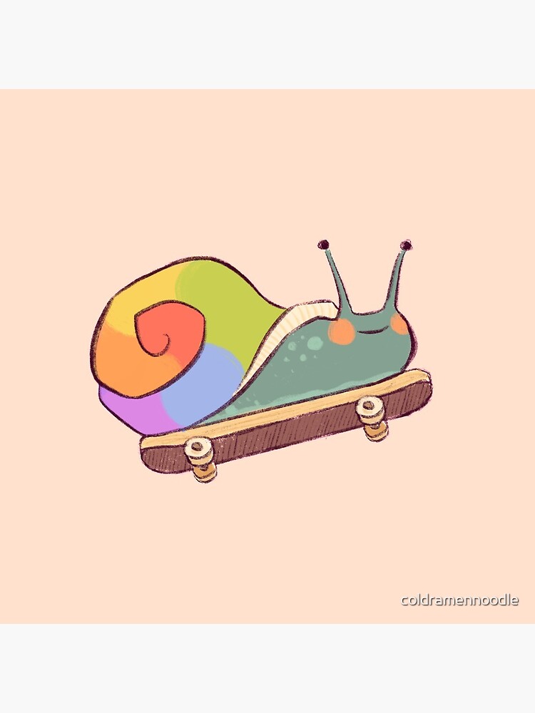 pride snail on a skateboard by coldramennoodle