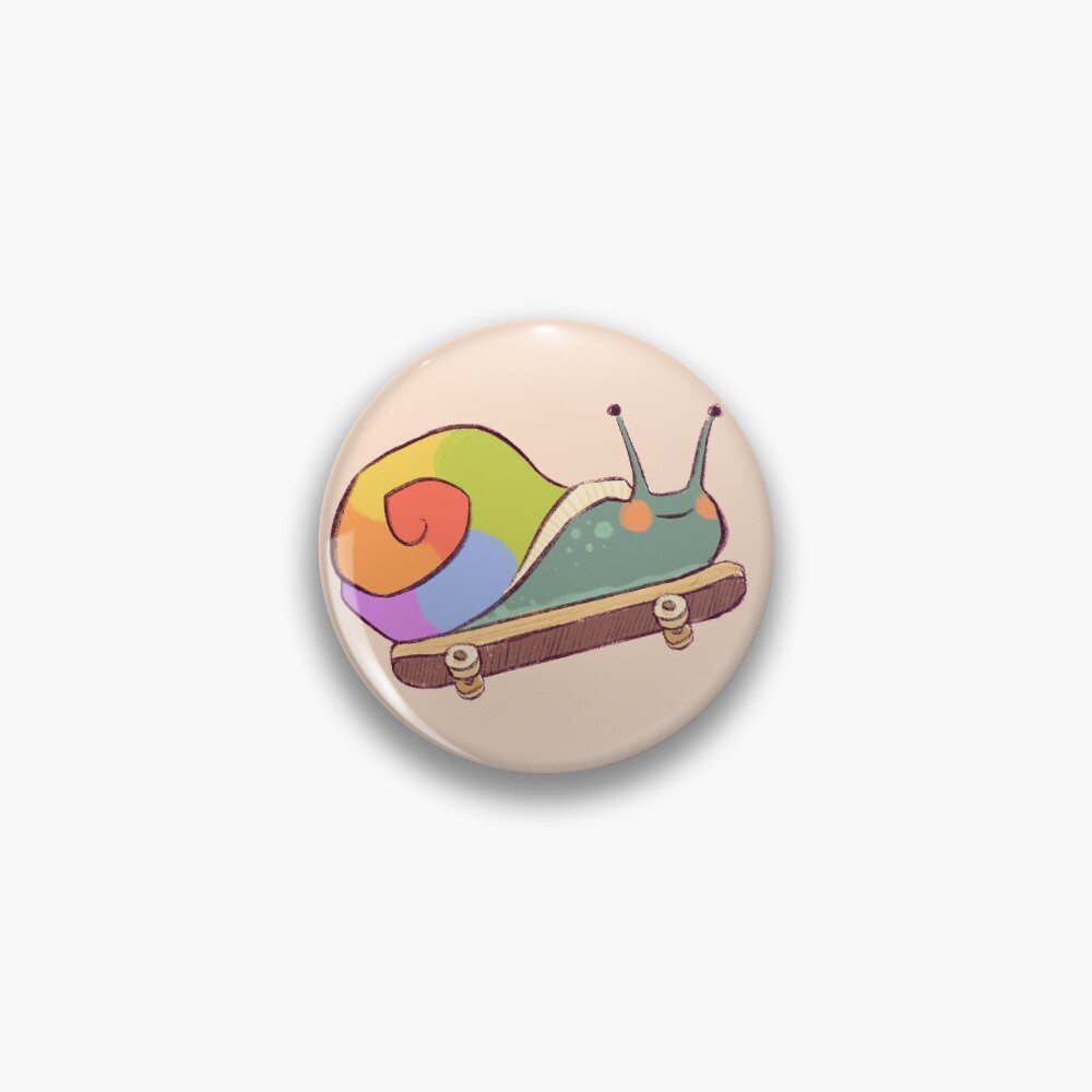 pride snail on a skateboard Pin