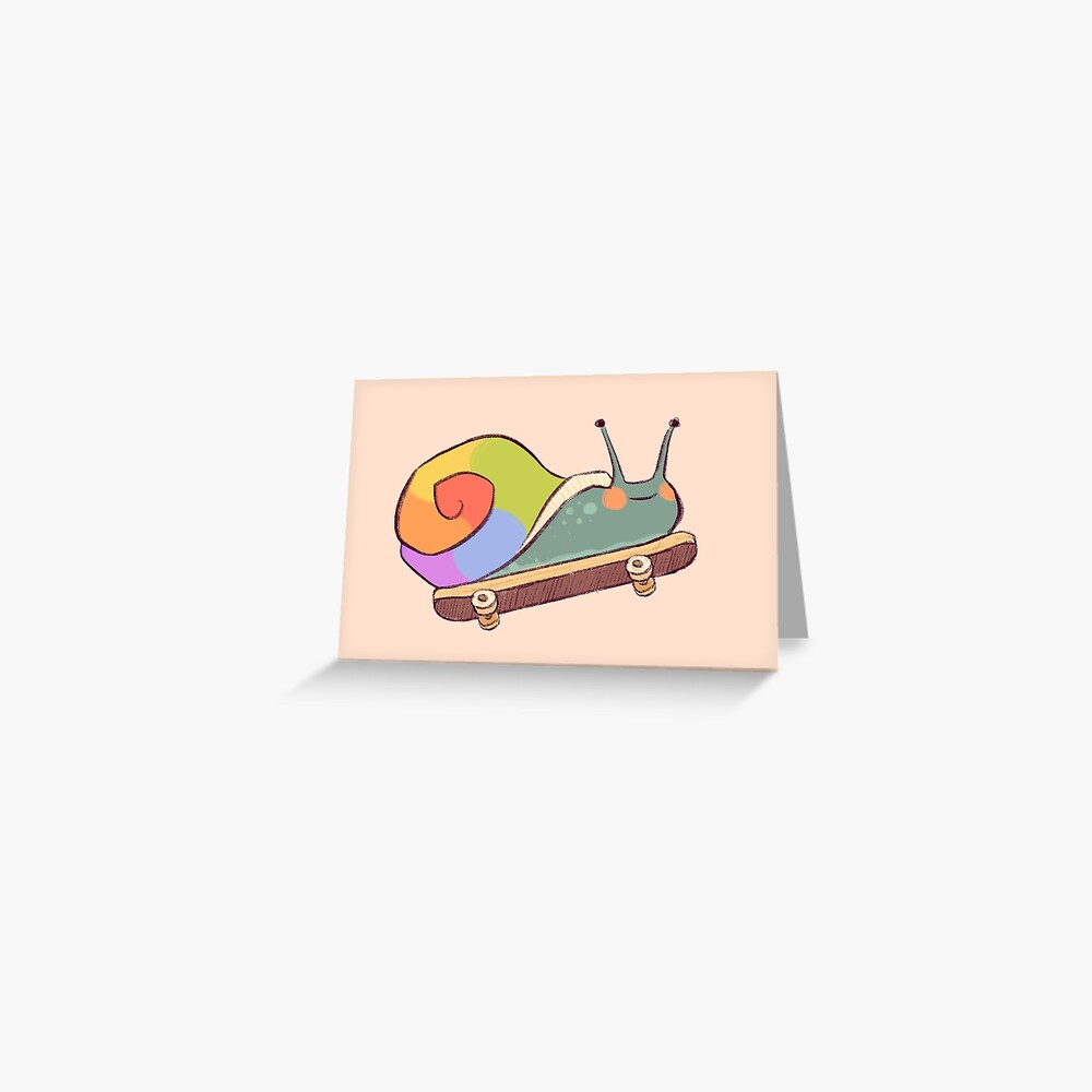 pride snail on a skateboard Greeting Card