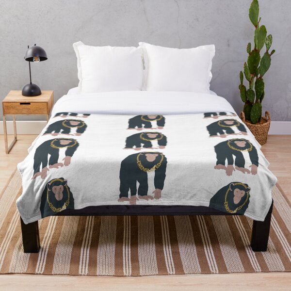 Unemployed Monkey Throw Blanket