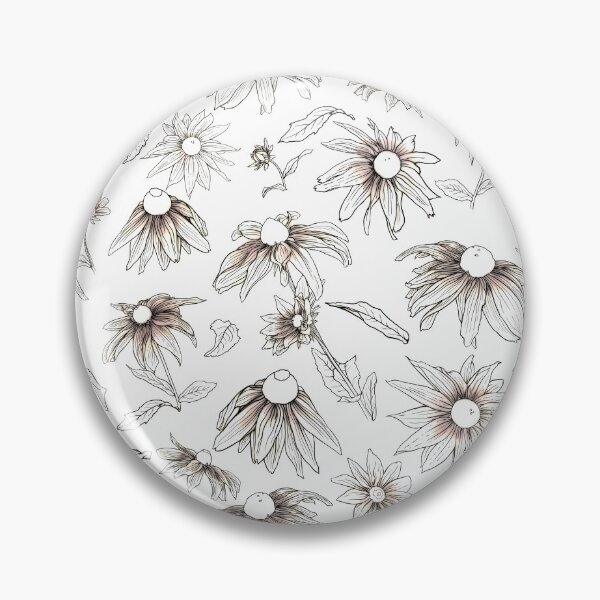 Item preview, Black-brown seamless pattern with rudbeckia blossoms designed and sold by AsyaTury.