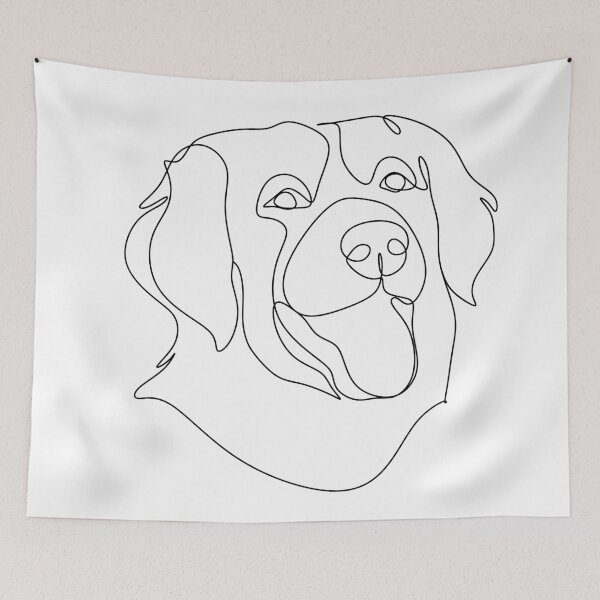 Item preview, Golden Retriever, Dog line art. Dog portrait. Dogs line drawings. Dog breeds designed and sold by OneLinePrint.