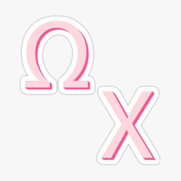 Omega and Chi Greek Letter Sticker Pack Pink Sticker